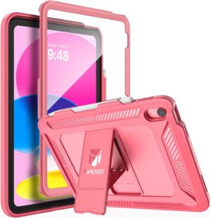 TiMOVO Case for iPad (A16) 11th Generation 11 Inch 2025, iPad 10th Generation Case 2022 with Screen Protector, Heavy Duty Shockproof Rugged Protective Cover, Watermelon Pink